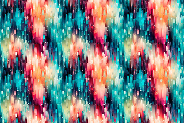 Seamless pattern of geometric colorful abstract shapes