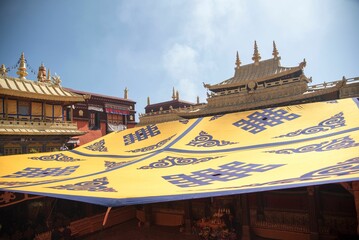 Beautiful view of Jokhang Temple in Lhasa