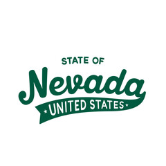 State of Nevada lettering design. Nevada, United States, typography design. Nevada, text design. Vector and illustration.