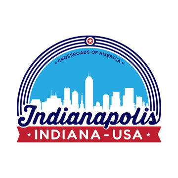 Indianapolis, Indiana, USA logo design template. Vector and illustration.

