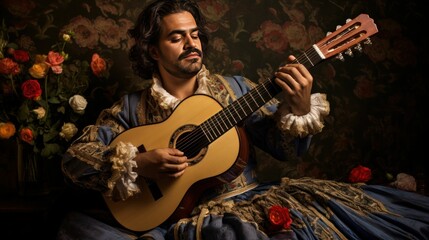 A Portuguese fado singer in traditional attire
