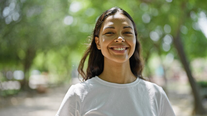 African american woman smiling confident standing at park