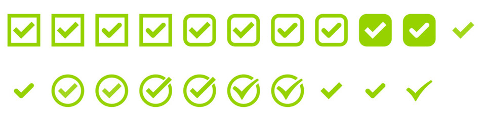 Set of check mark icon © stock design