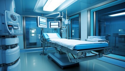 Cutting edge equipment and advanced medical devices in a state of the art modern operating room