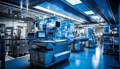 Advanced surgical equipment in a modern operating room, ensuring precision in complex procedures - obrazy, fototapety, plakaty