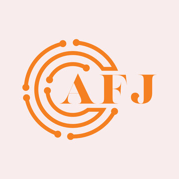 AFJ letter design.AFJ letter technology logo design on white background.AFJ Monogram logo design for entrepreneur and business.