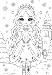 Chibi princess in a winter wonderland