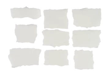 Fotobehang Papel rasgado de color blanco sobre fondo blanco, recurso gráfico © imstock