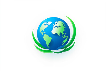 Fototapeta premium Cartoon planet Earth vector icon on white background. Generated AI