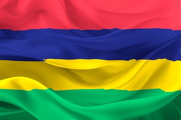 flag of Mauritius close up waving flag