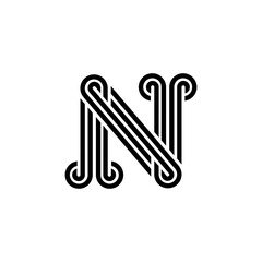 the logo consists of the letter N and wave combined. Outline and elegant.
