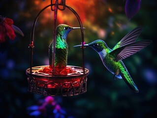 Hummingbird on Feeder