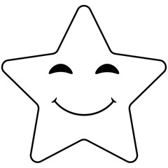 Happy smiling star icon, perfect for children's illustrations, greeting cards, homework feedback or playful designs. A simple, cheerful image.