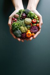 Nutrition à Portée de Main : Scène de Régime Sain avec Mini Légumes et Agriculture Biologique