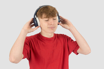 Teenage boy with headphones