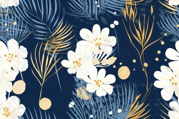Naklejka premium minimalists style floral background, seamless pattern with flowers