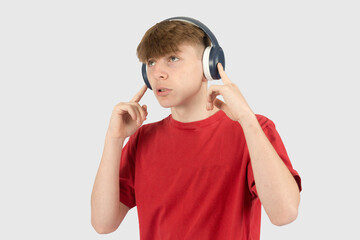 Teenage boy with headphones