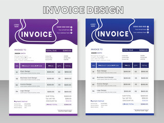 Creative Modern Elegant Simple and Minimal invoice template design