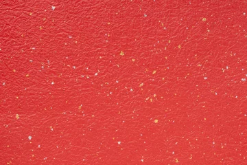 Poster 金銀がちりばめられた赤いもみ和紙の背景 © kasa
