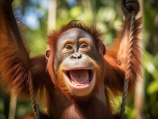Borneo orangutan - obrazy, fototapety, plakaty