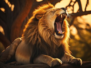 African Lion yawning