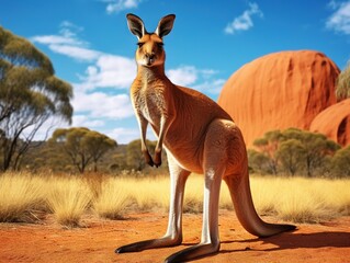 Red Kangaroo - obrazy, fototapety, plakaty