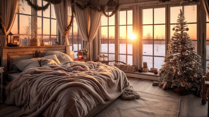 Yuletide Retreat: Comfort and Joy in a Festive Bedroom Setting