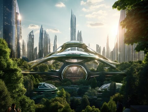 Futuristic scyscraper in manhattan