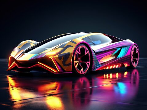 of Multi Coloured Modern Cars