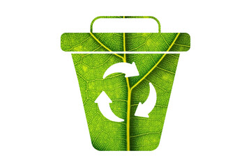 Trash icon vector set. Recycle illustration sign collection. Green symbol.