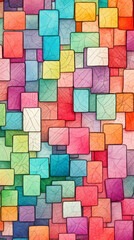 Squares Colorful modern hand drawn trendy abstract pattern