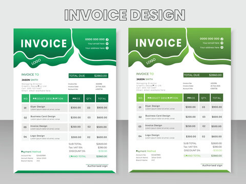 Creative Modern Elegant Simple and Minimal invoice template design