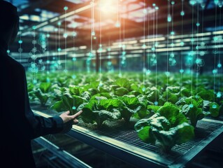Iot smart farming agriculture in industry 4.0 technology with artificial intelligence and machine learning concept