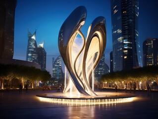 Dubai Financial Centre - obrazy, fototapety, plakaty