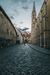 Narrow street in the town of Bratislava