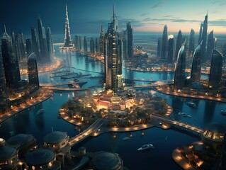 Naklejka premium Dubai City View