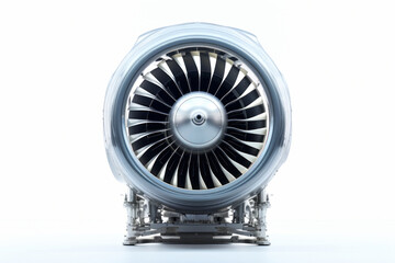 Jet engine for airplanes isolated on white background front view.generative ai
