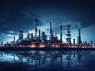 Obraz premium Factory / Chemical Plant At Night