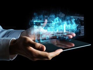 Fototapeta premium Business News On Tablet PC