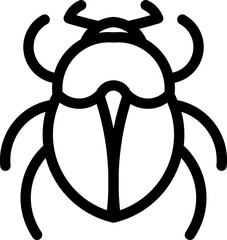 Minimalist silhouette of a beetle