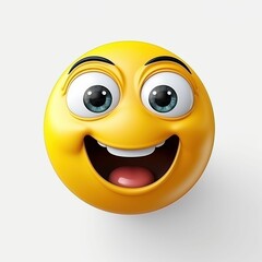 Fototapeta premium AI-generated illustration of A vibrant yellow emoji with an open mouth and eyes