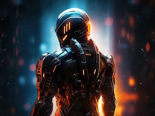 Naklejka premium Futuristic wearing a spacesuit