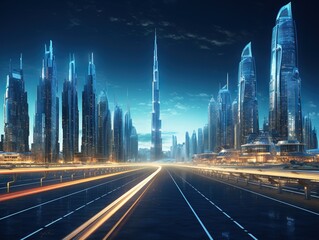 Panoramic image of Dubai city