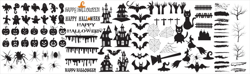 Halloween icon vector Collection.