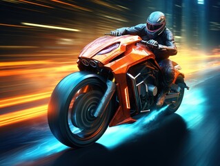 Scince Fiction Motocycle Motorbike Speeding