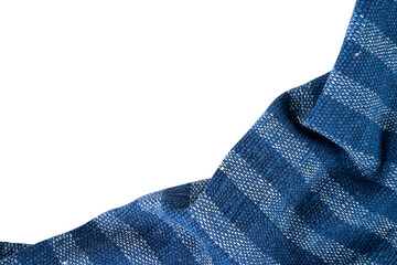 blue plaid fabric corner element