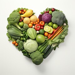 Heart shaped fruit and vegetable fresh food healty lifestyle