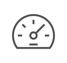 Speedometer related icon outline and linear vector.