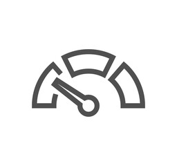 Speedometer related icon outline and linear vector.