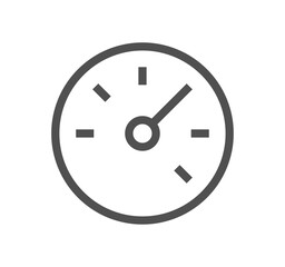 Speedometer related icon outline and linear vector.